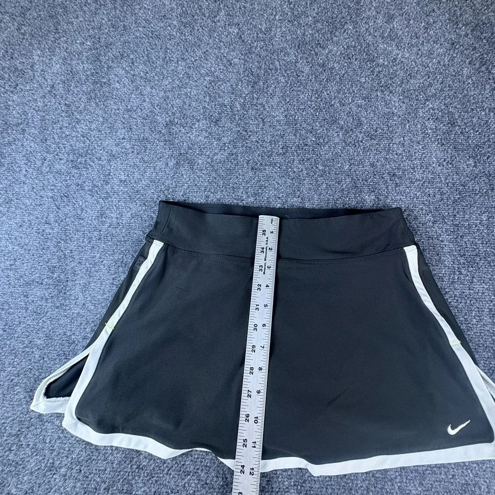 Nike Dri-FIT Tennis Inner Skirt Womens 28x12 Black White Trim Logo Athletic Golf